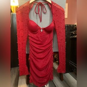 Red Oh Polly Dress, size 2